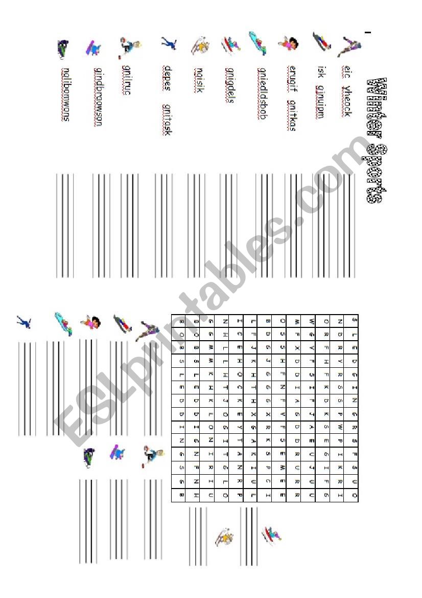 Winter Sports worksheet