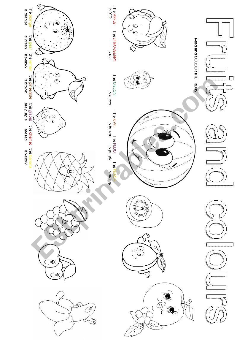 fruits and colours worksheet