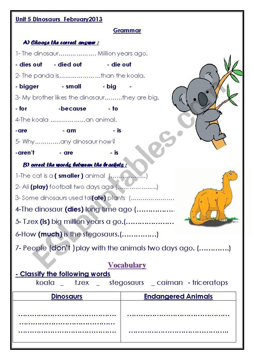 Unit 5 grammar worksheet