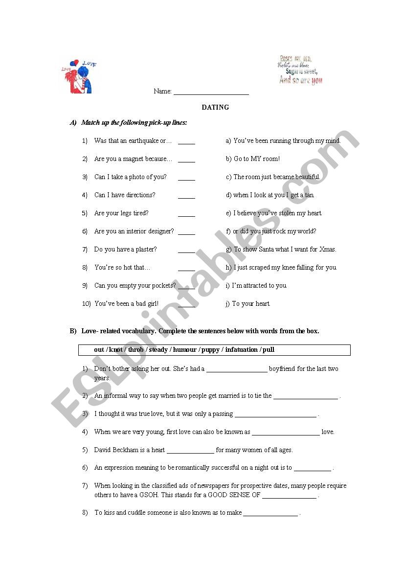 Dating worksheet