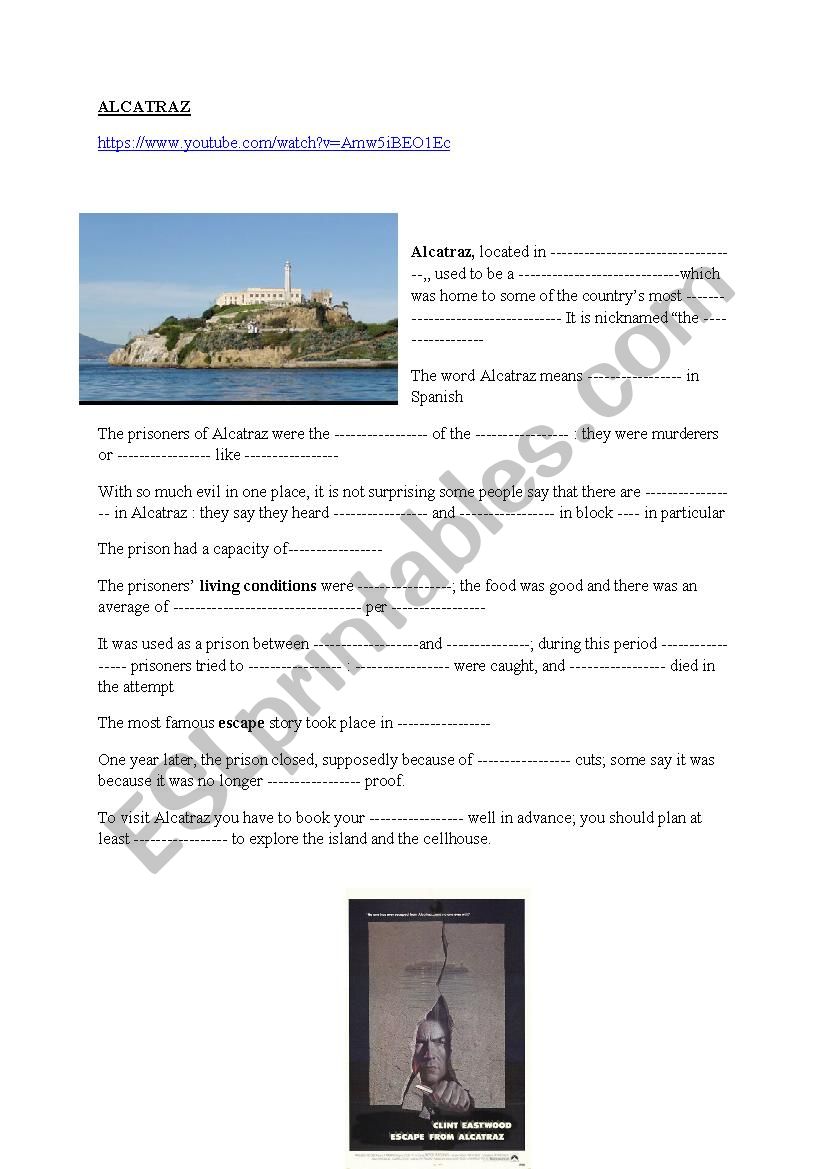 Alcatraz prison video worksheet