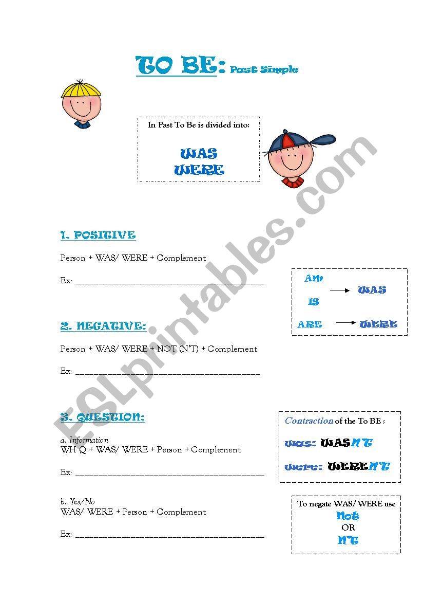 To be: Past structure  worksheet