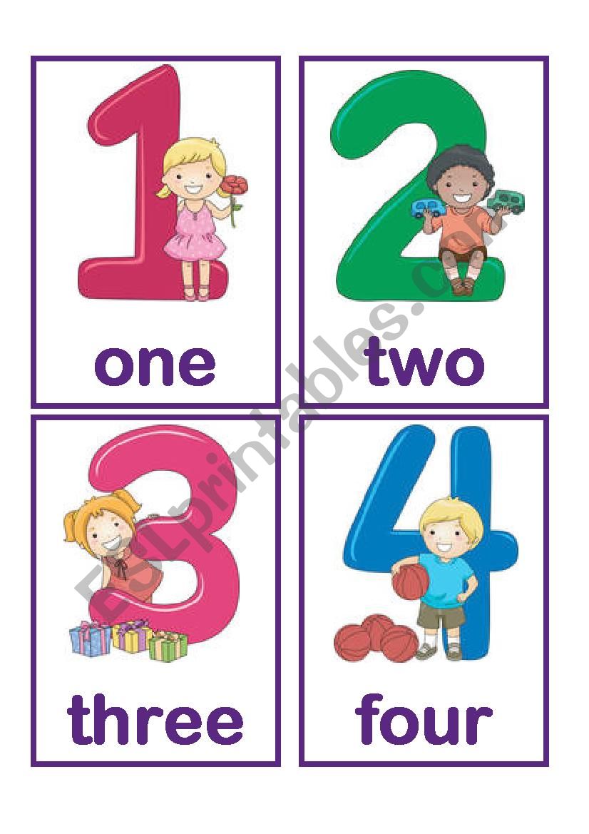 NUMBERS FLASHCARDS worksheet