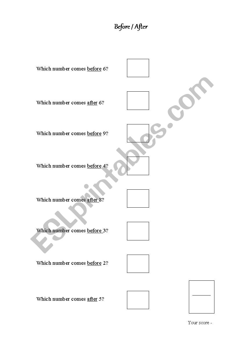 before /after  worksheet