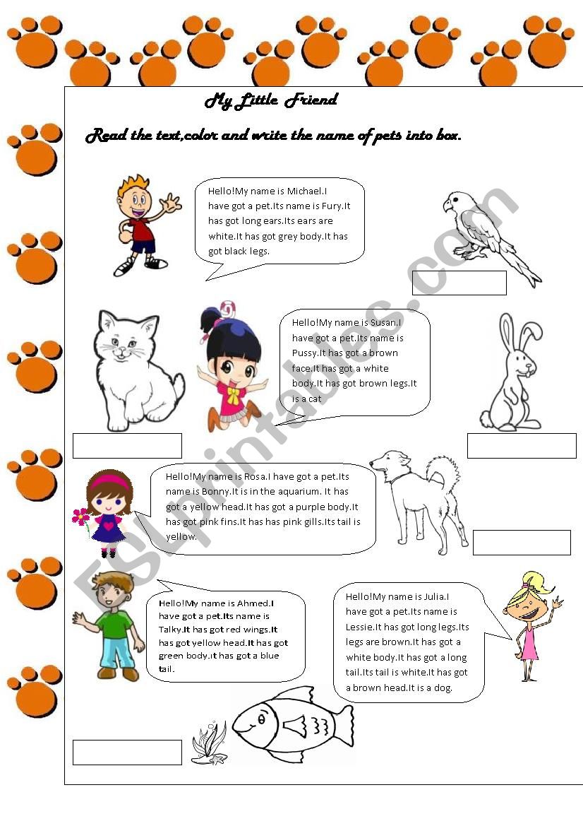 animals worksheet