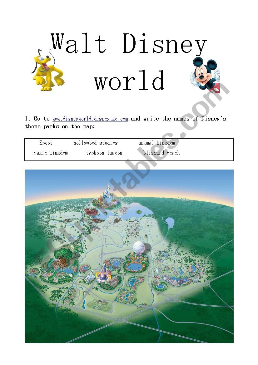 Walt Disney World Webquest worksheet