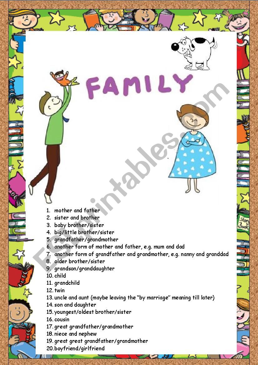 family members worksheet