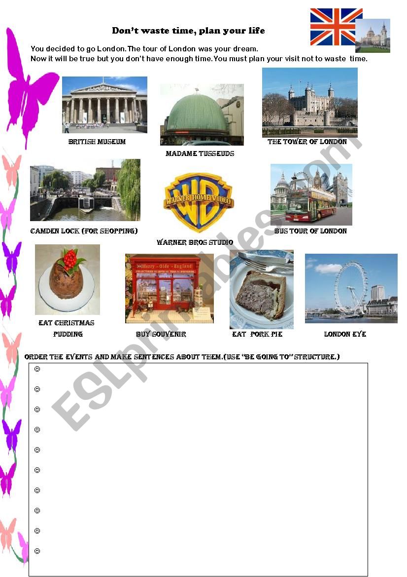 london tour worksheet