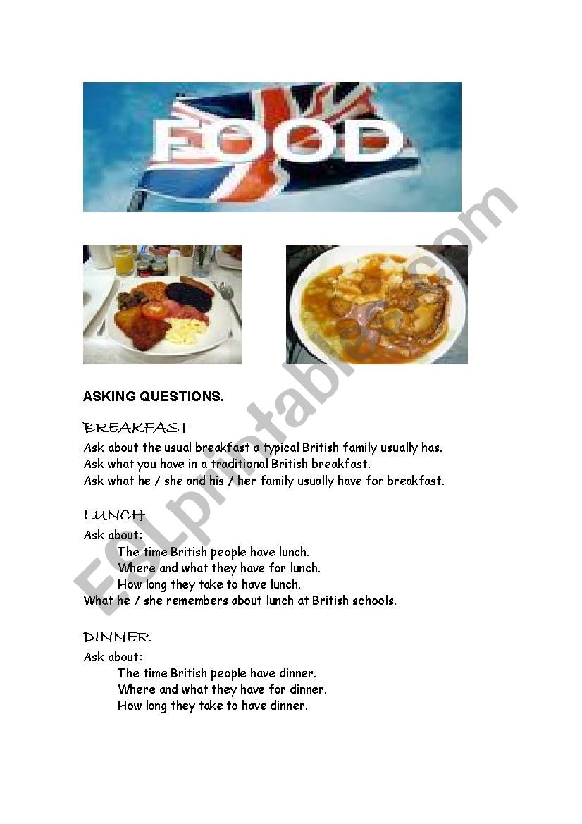 food flashcard worksheet