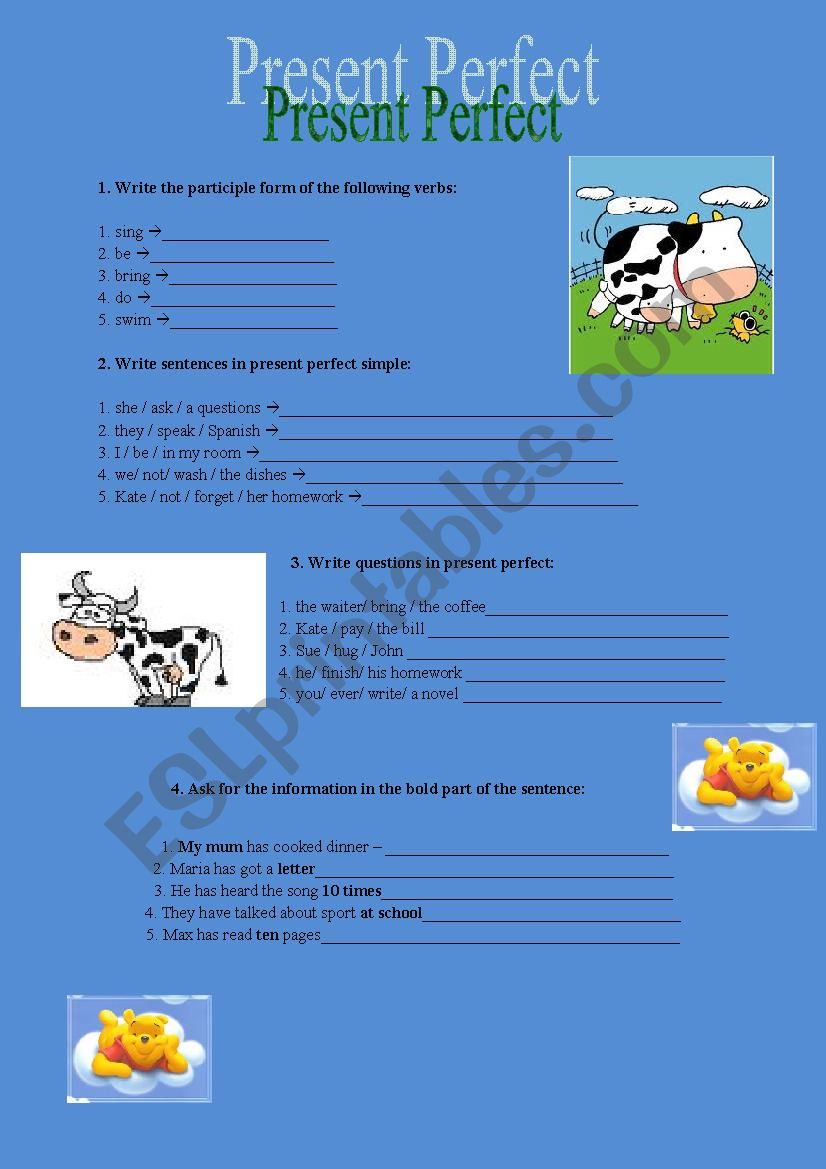 Present Perfect worksheet