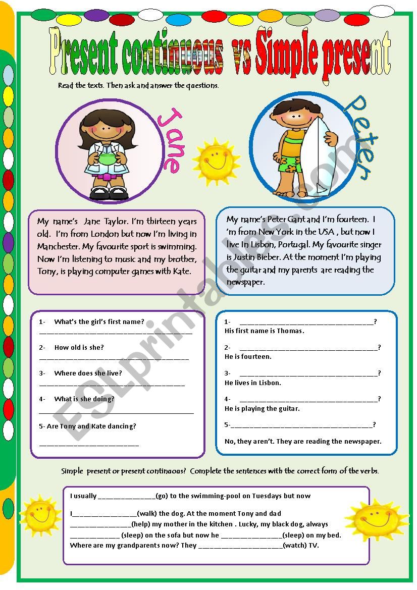 Simple present VS Present continuous