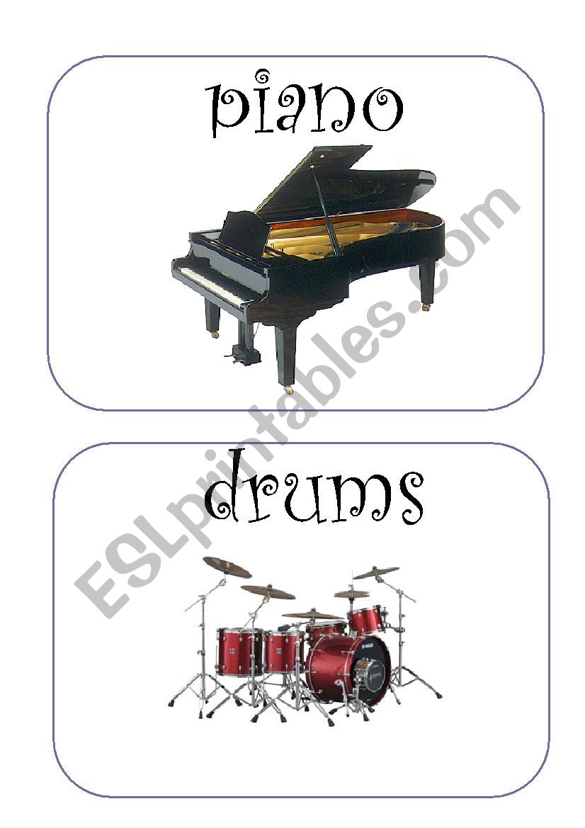 Instruments Flashcards worksheet