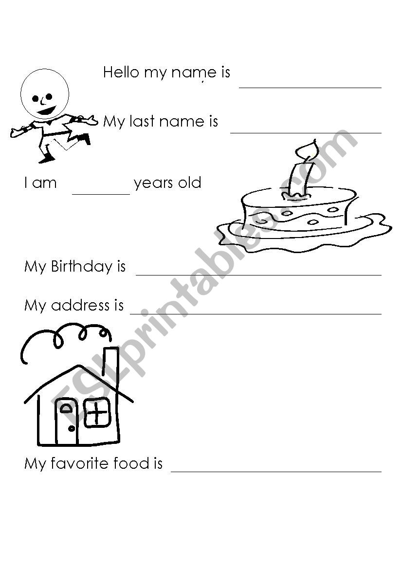 Me! worksheet