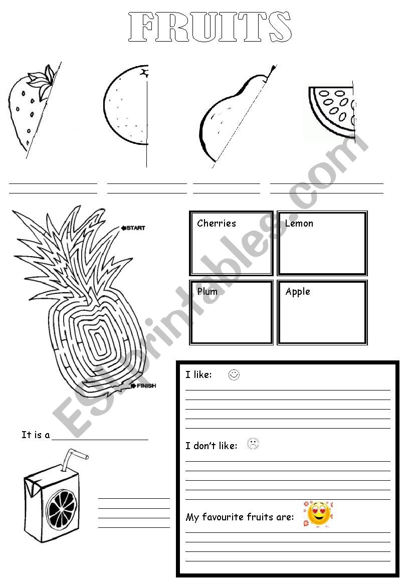 Fruit worksheet