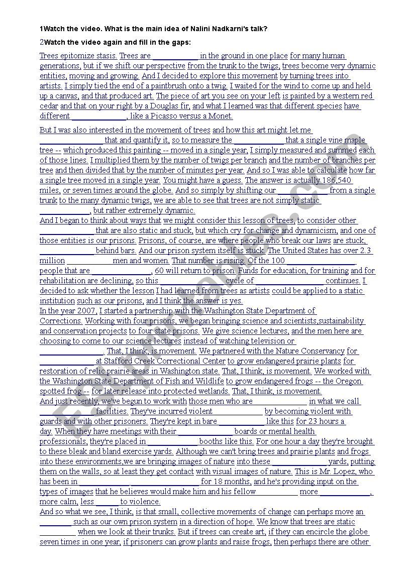Life science in prison worksheet