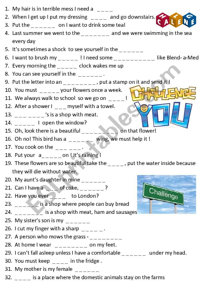 Fill in the MISSING LETTERS !  130 sentences  !!!  vocaulary test 