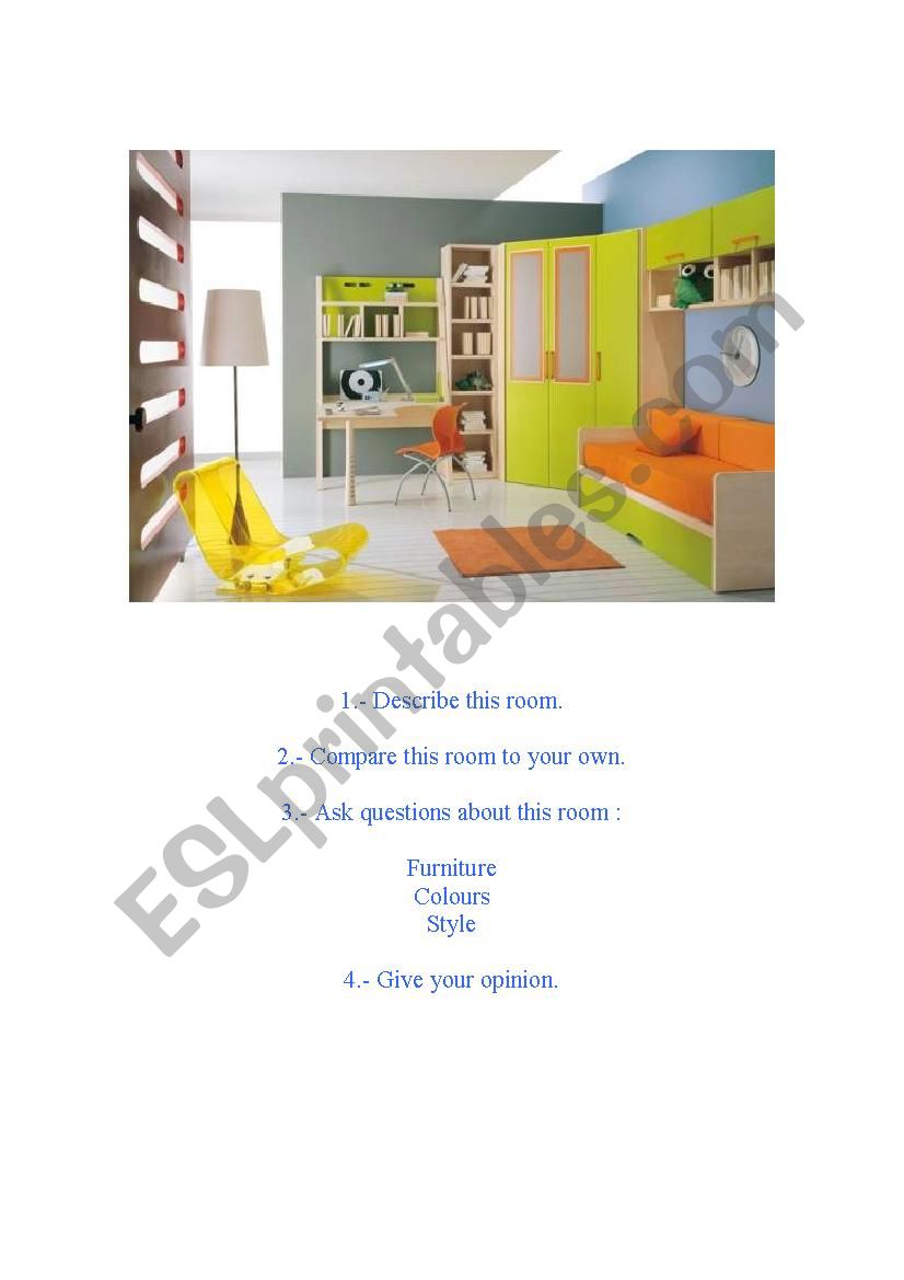 DESCRIBING A ROOM worksheet