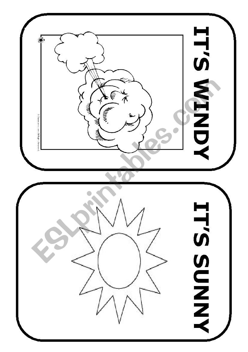 Weather flashcards (Black and White)