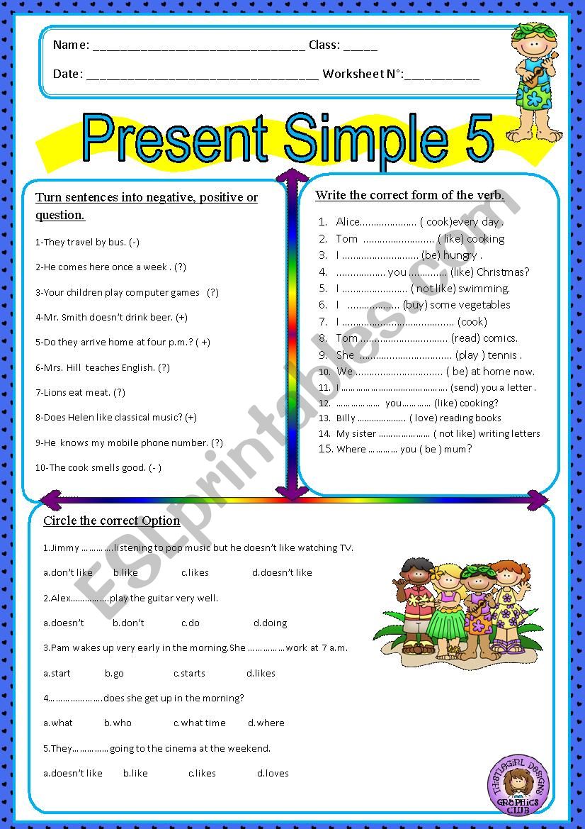 Present Simple 5 worksheet