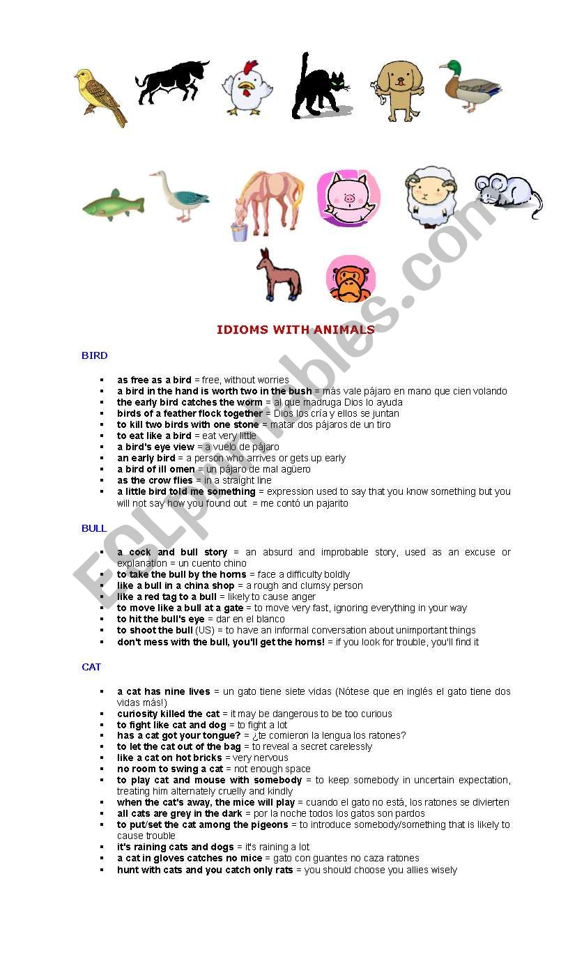 idioms 3 worksheet