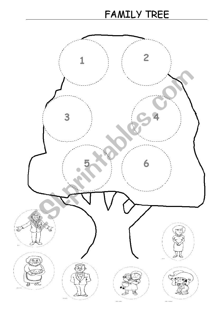 Family Tree for Kindergarten worksheet