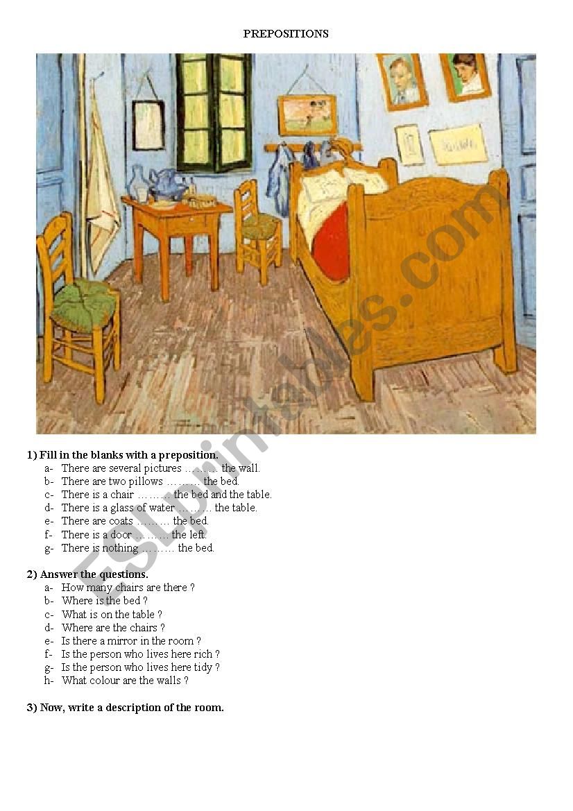 Prepositions worksheet