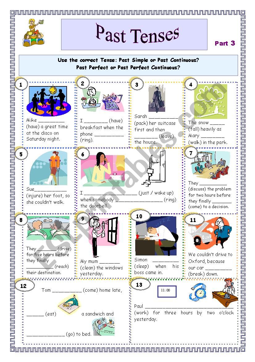 Past Tenses Part 3 worksheet