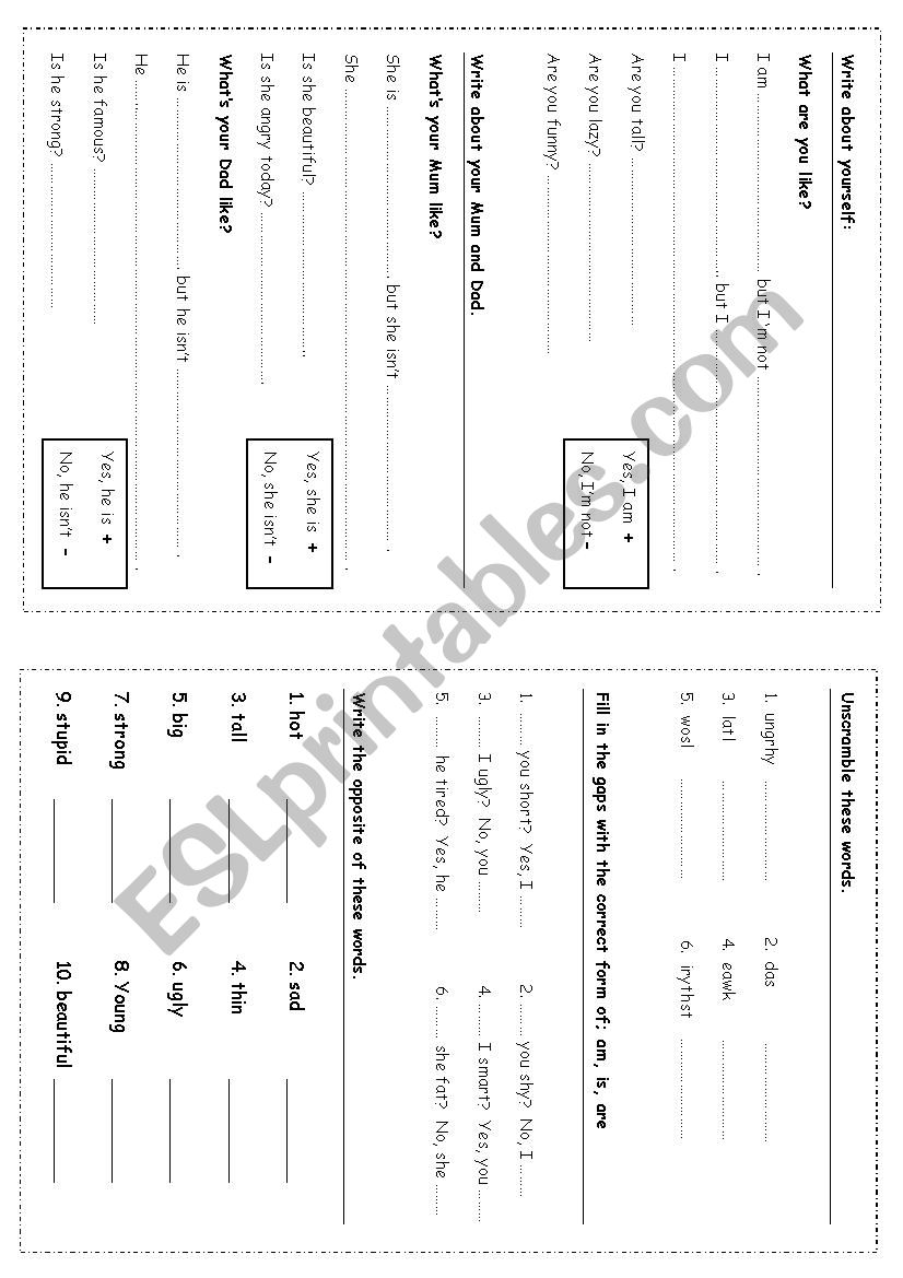 Practice - AM - IS - ARE worksheet
