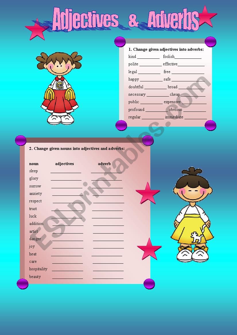 Adjectives and Adverbs worksheet