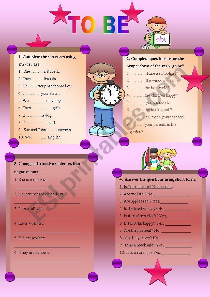 verb TO BE worksheet