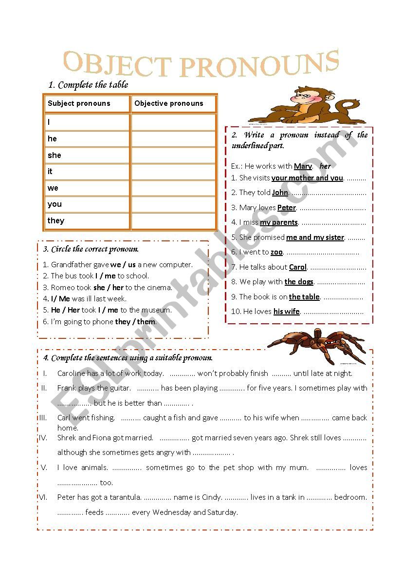 Pronouns (editable, answer key included)