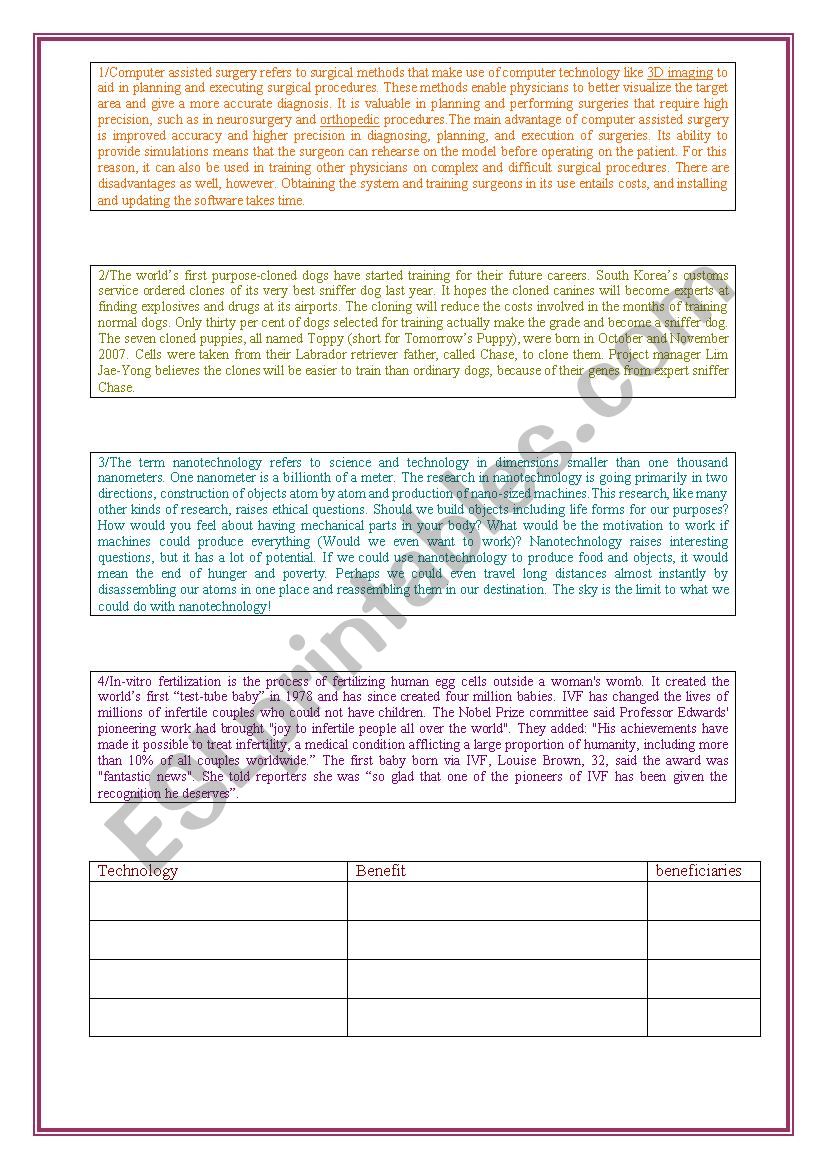 reading comprehension worksheet