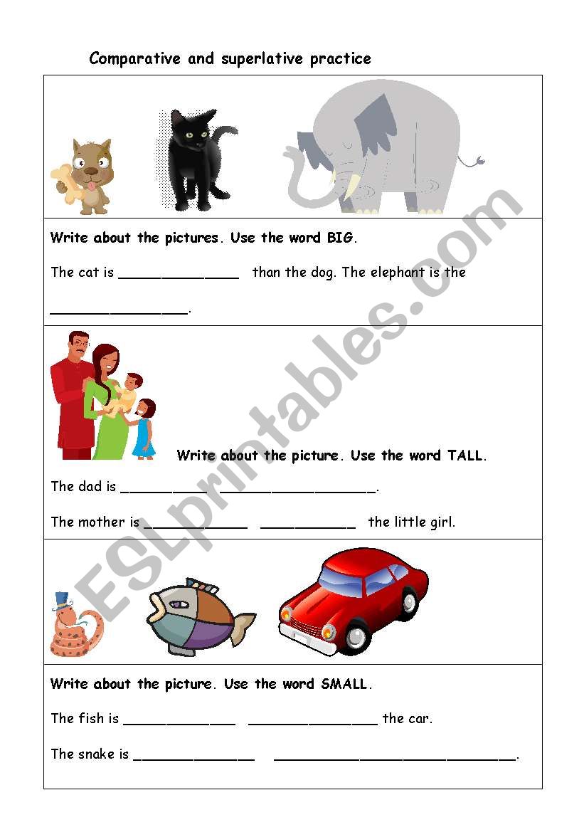 Comparative and Superlative Practice