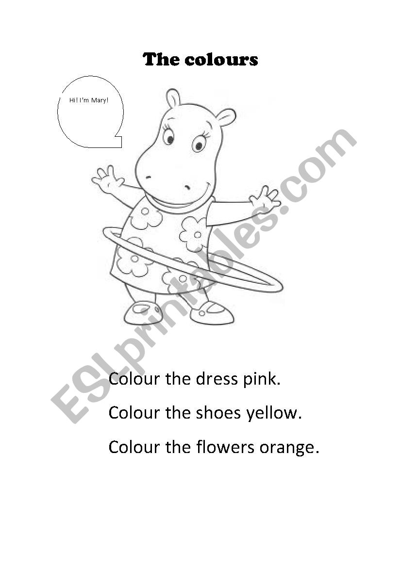 The colours worksheet