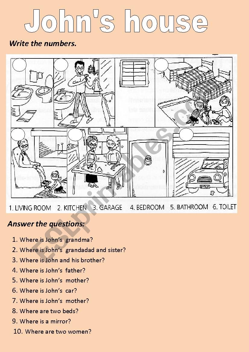 JOHNÂ´S HOUSE worksheet