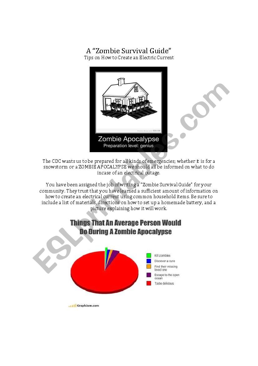 A Zombie Survival Guide worksheet