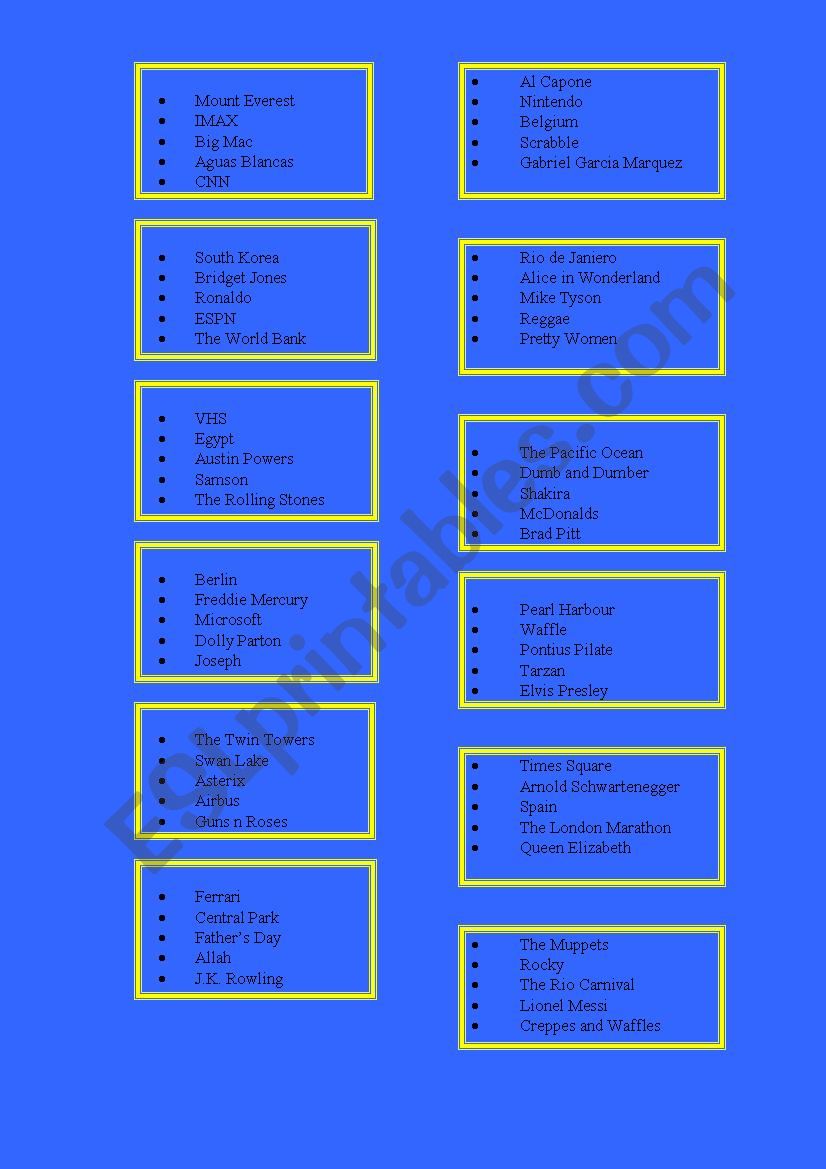 Board Game: Team Speaking Activity