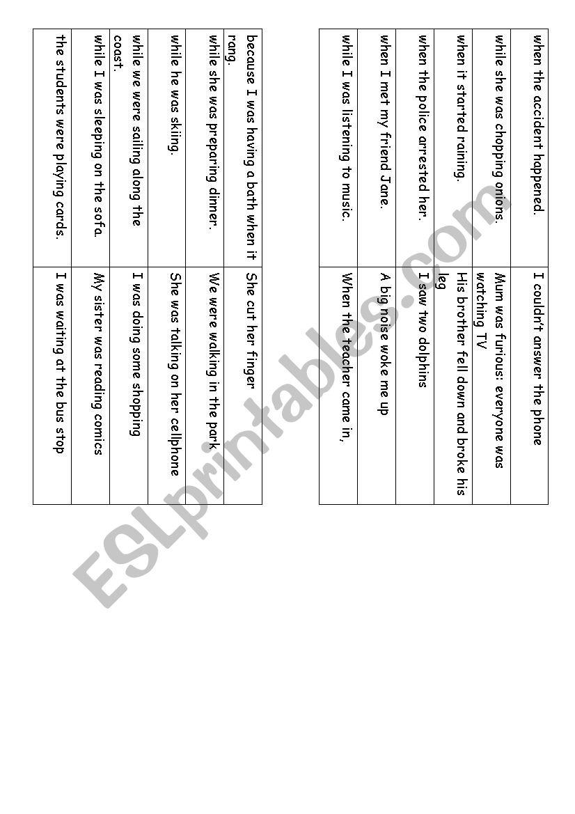 sentence dominoes and follow up activities