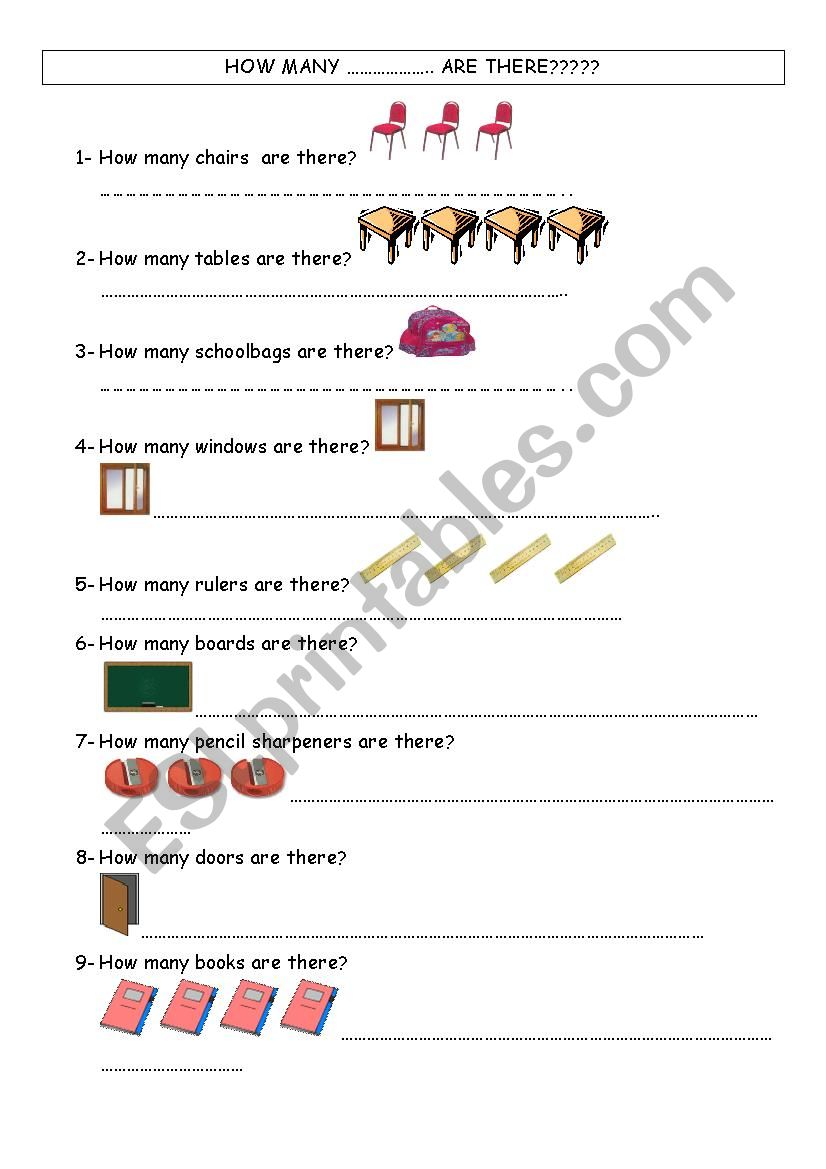 How many .... are there? worksheet