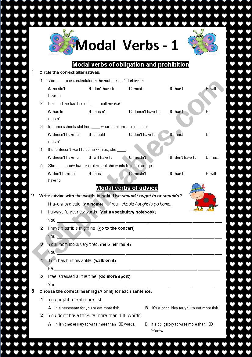 MODAL VERBS worksheet