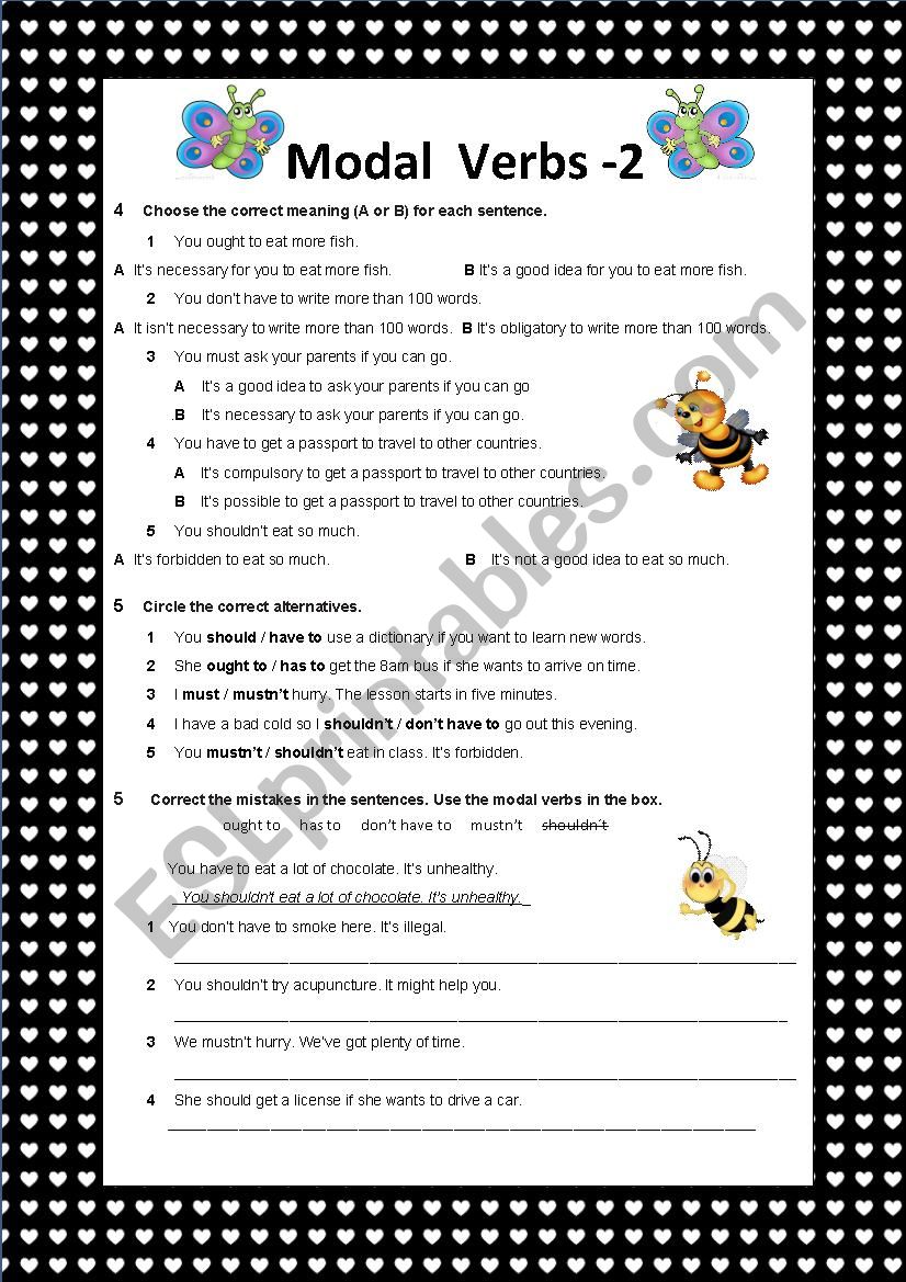 MODAL VERBS worksheet