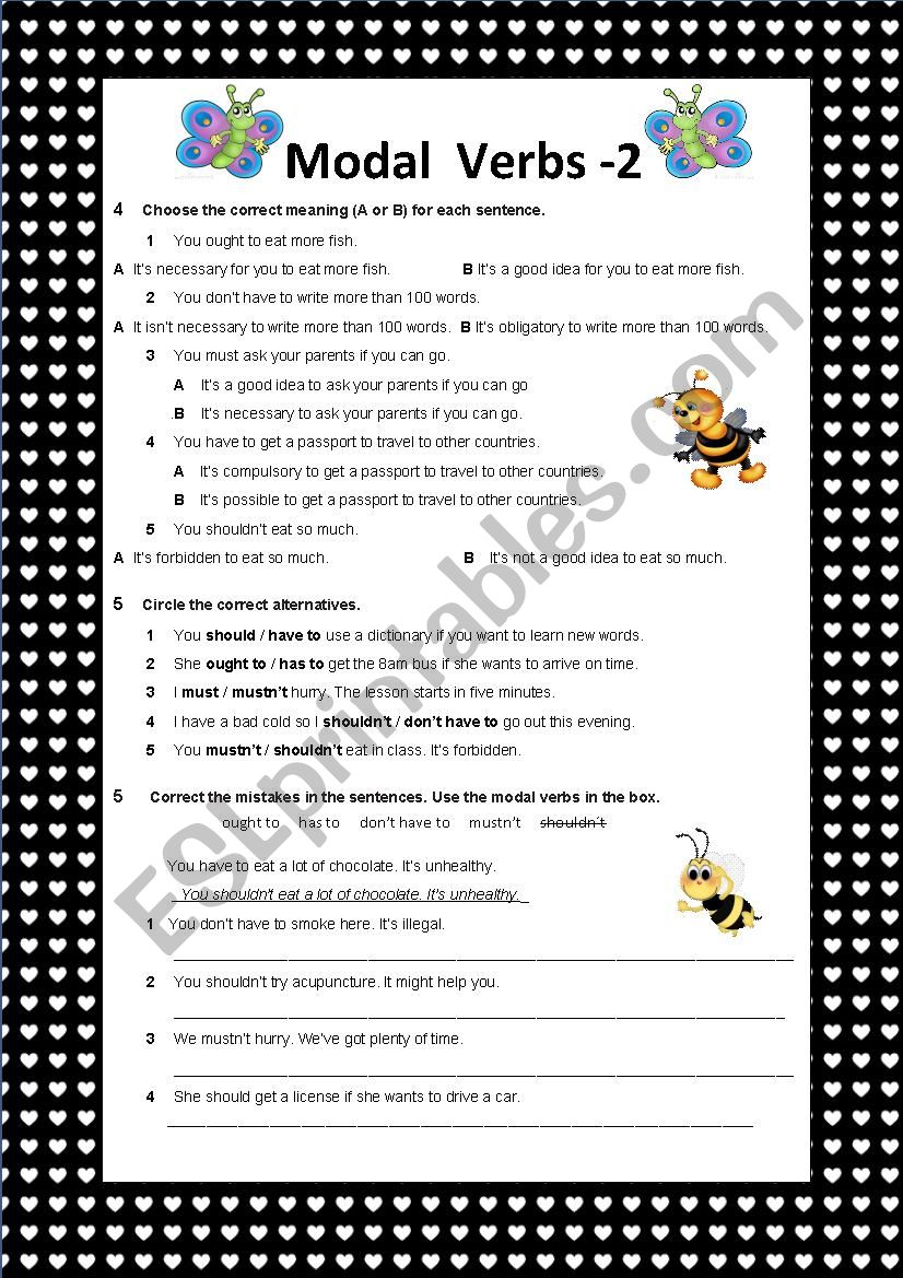 MODAL VERBS worksheet