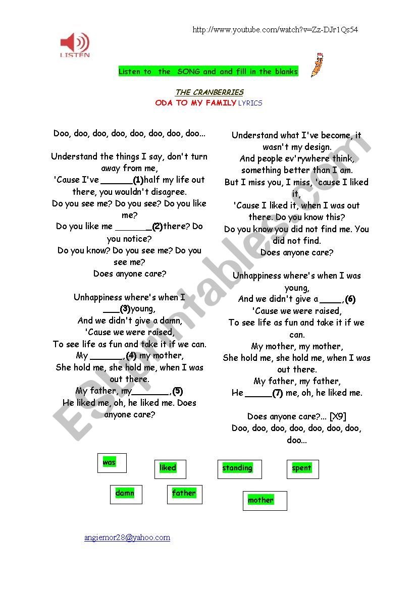 listening worksheet