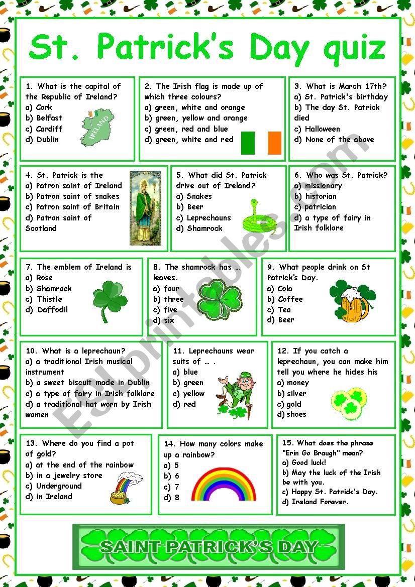 St. Patrick´s Day worksheet