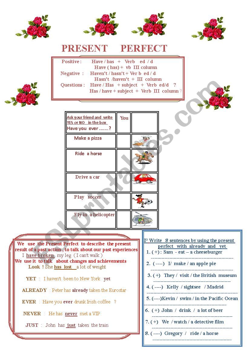 Present   Perfect  worksheet