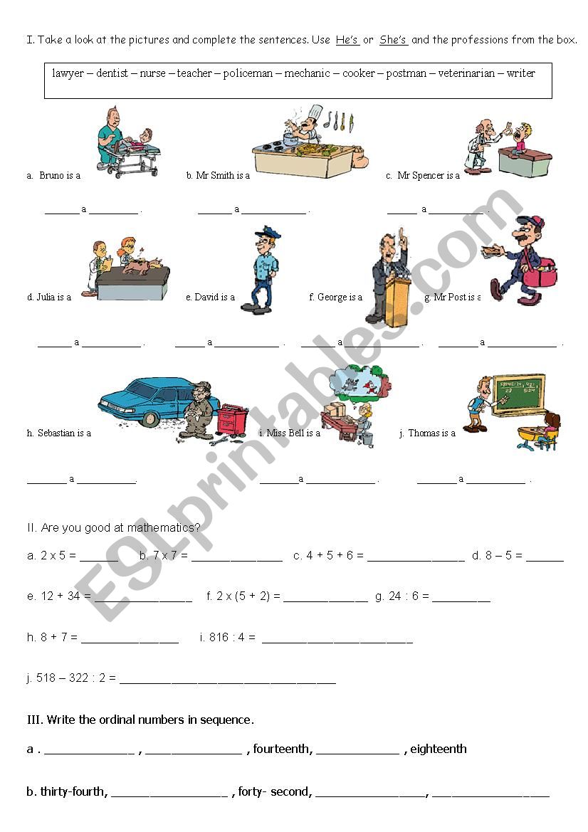 Jobs _ To Be - Cardinal and Ordinal Numbers
