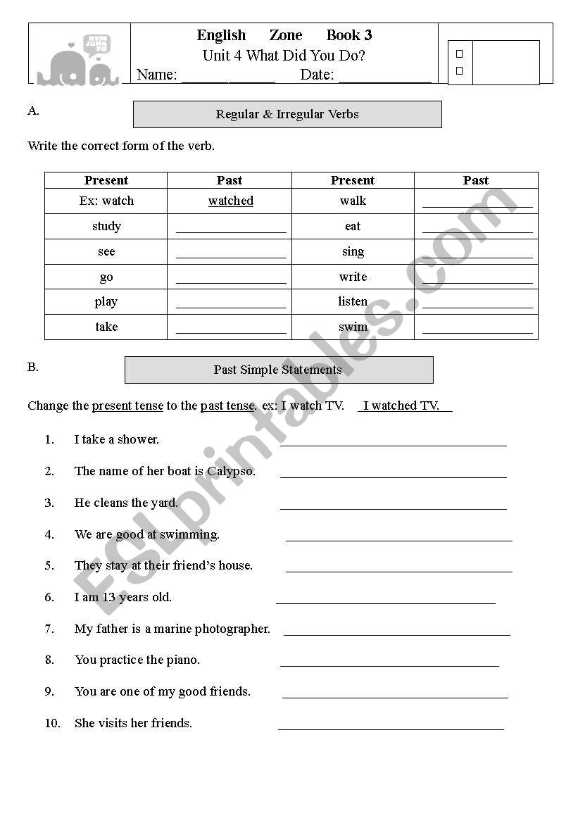 Past Simple worksheet