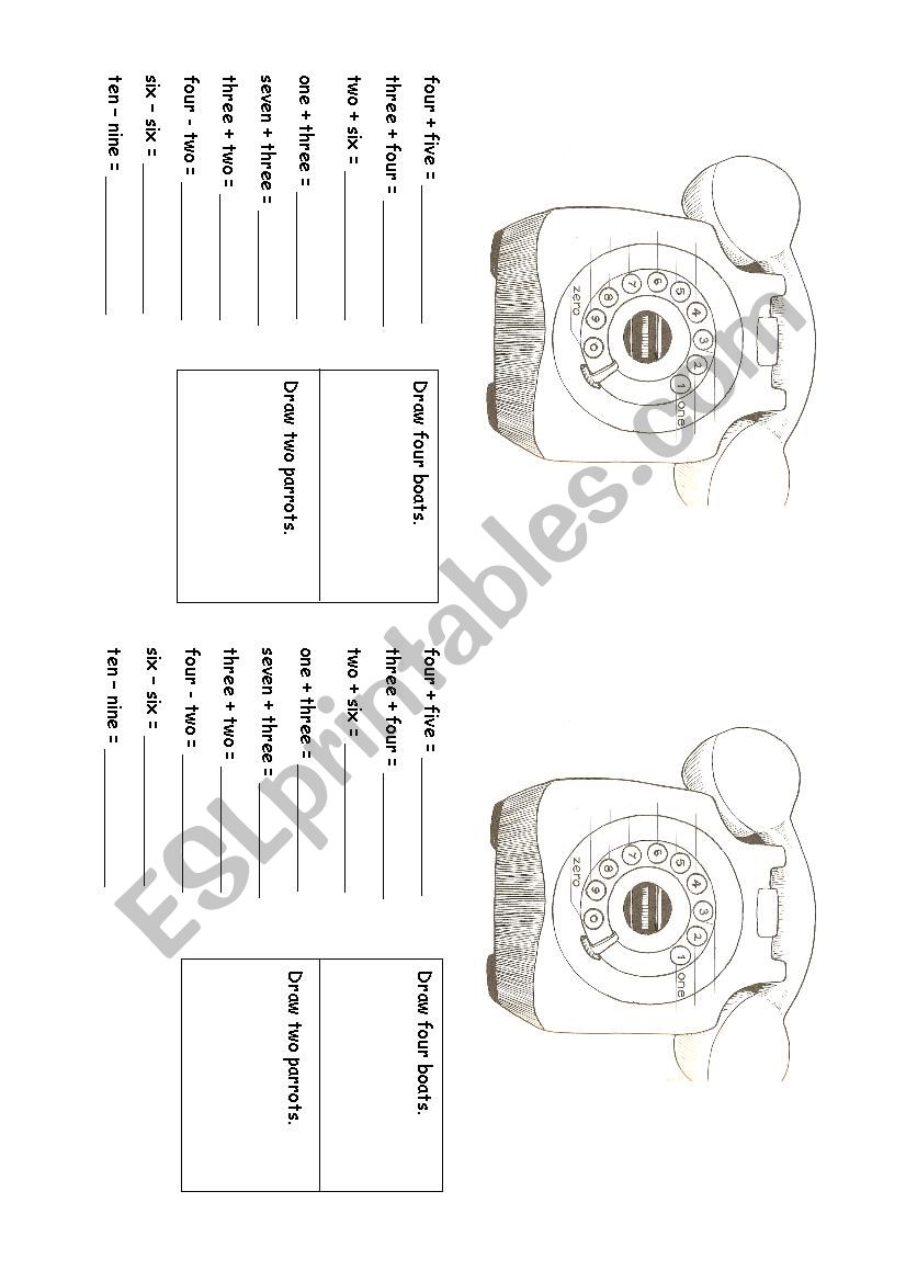 numbers worksheet