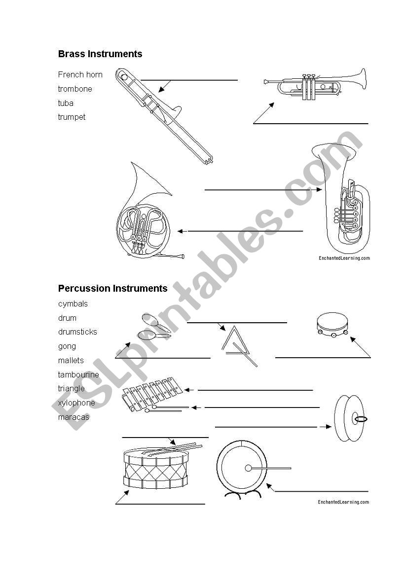 Instruments worksheet