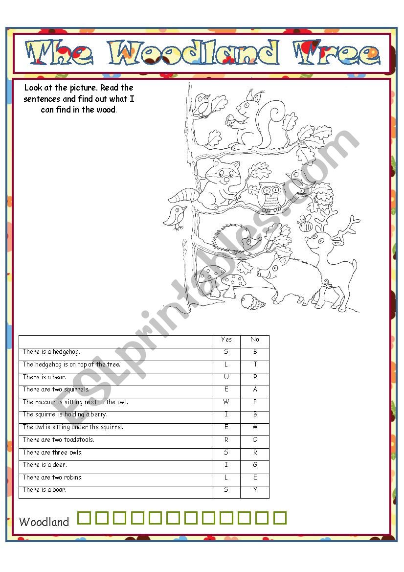 The Woodland Tree worksheet